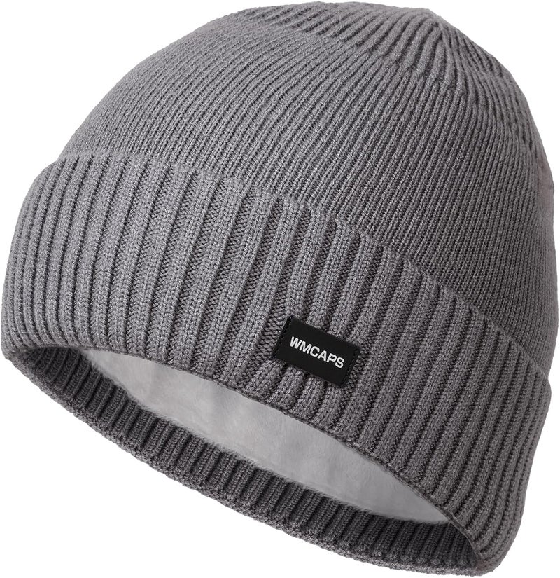 Wmcaps Winter Men Women Fleece Lined Beanie Knitted Hats, Soft Thermal Stocking Skull Caps for Cold Weather - Image 1